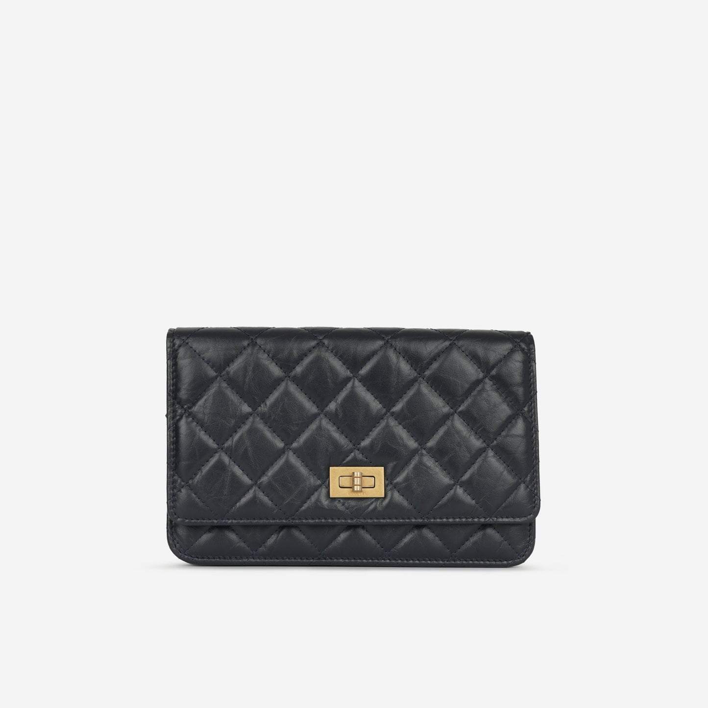 Chanel Re-issue Wallet on Chain Navy Aged Calfskin GHW 2018