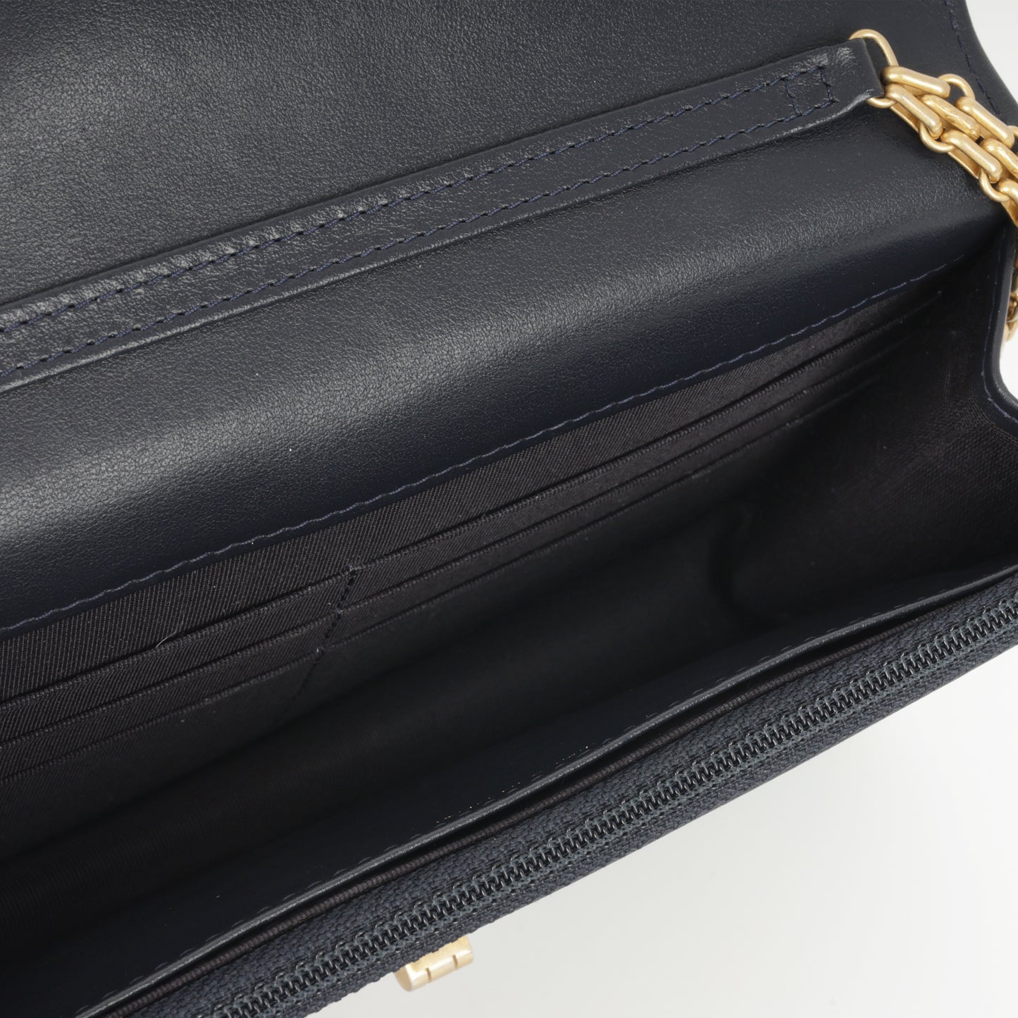 Chanel Re-issue Wallet on Chain Navy Aged Calfskin GHW 2018