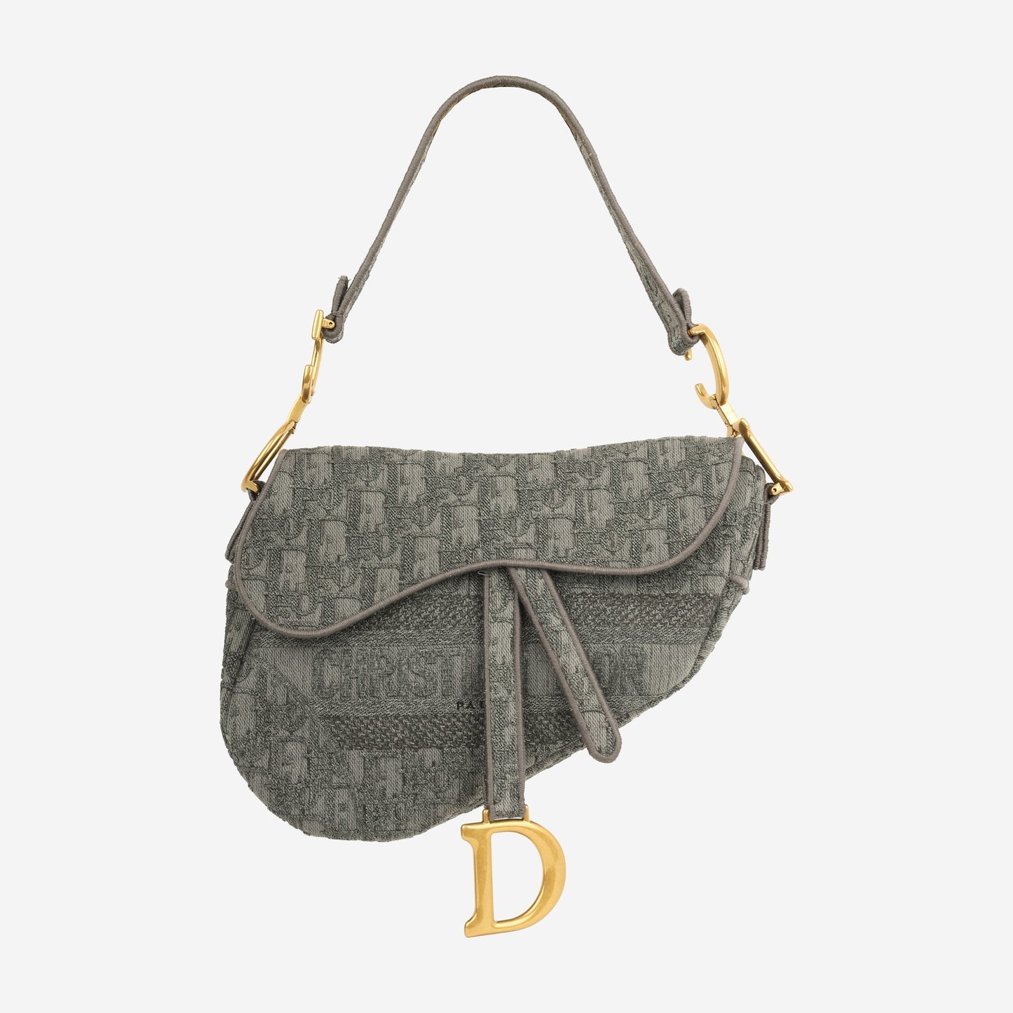 Dior - Medium Saddle Bag - Grey Oblique Canvas GHW -  - 2020