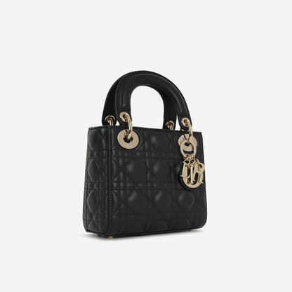 Dior - Mini Lady Dior - Black Lambskin GHW - 2022 -