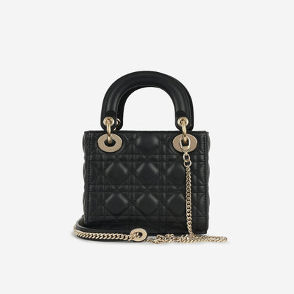 Dior - Mini Lady Dior - Black Lambskin GHW - 2022 -