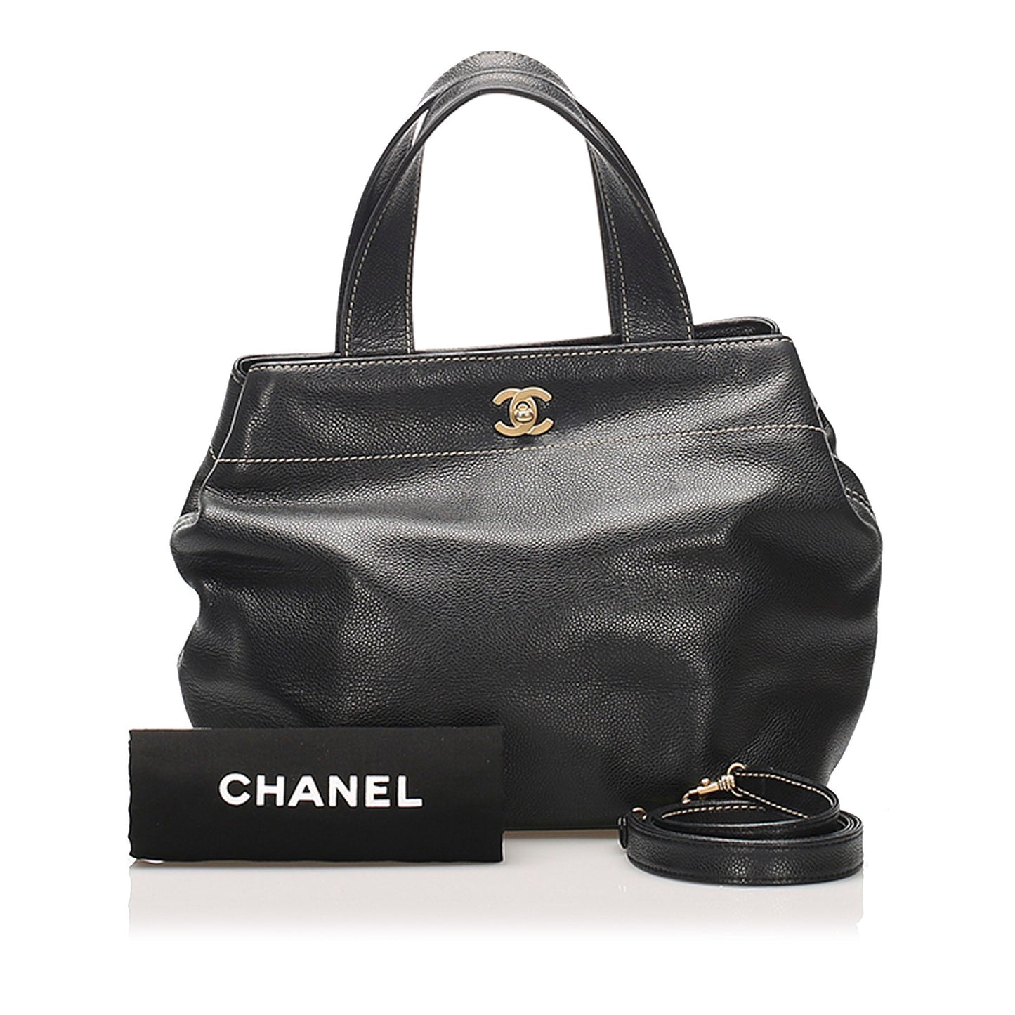 CC Leather Satchel Black