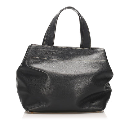 CC Leather Satchel Black