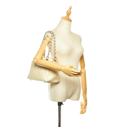 Petite Shopping Tote in White with SHW