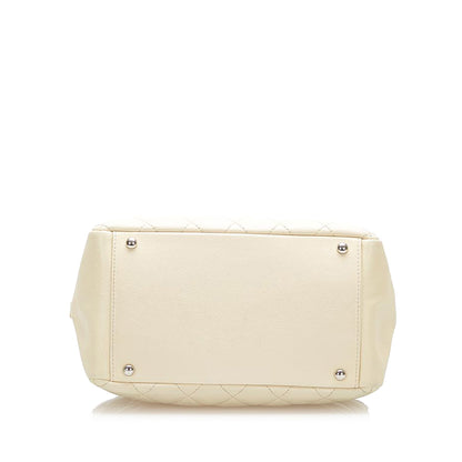 Petite Shopping Tote in White with SHW