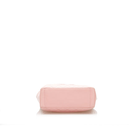 CC Caviar Leather Petite Shopping Tote Bag in Pink with SHW