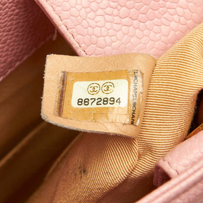 CC Caviar Leather Petite Shopping Tote Bag in Pink with SHW