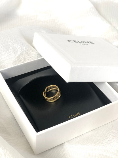 CELINE Triomphe   Ring Gold Vintage ympmjc