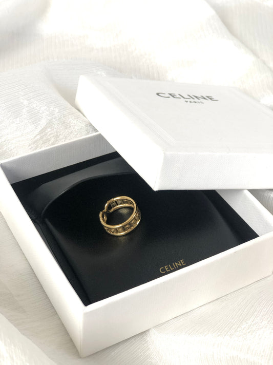 CELINE Triomphe   Ring Gold Vintage ympmjc