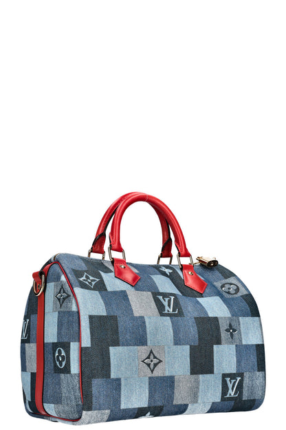 Louis Vuitton 2020 Patchwork Denim Speedy 30 Bandouliere