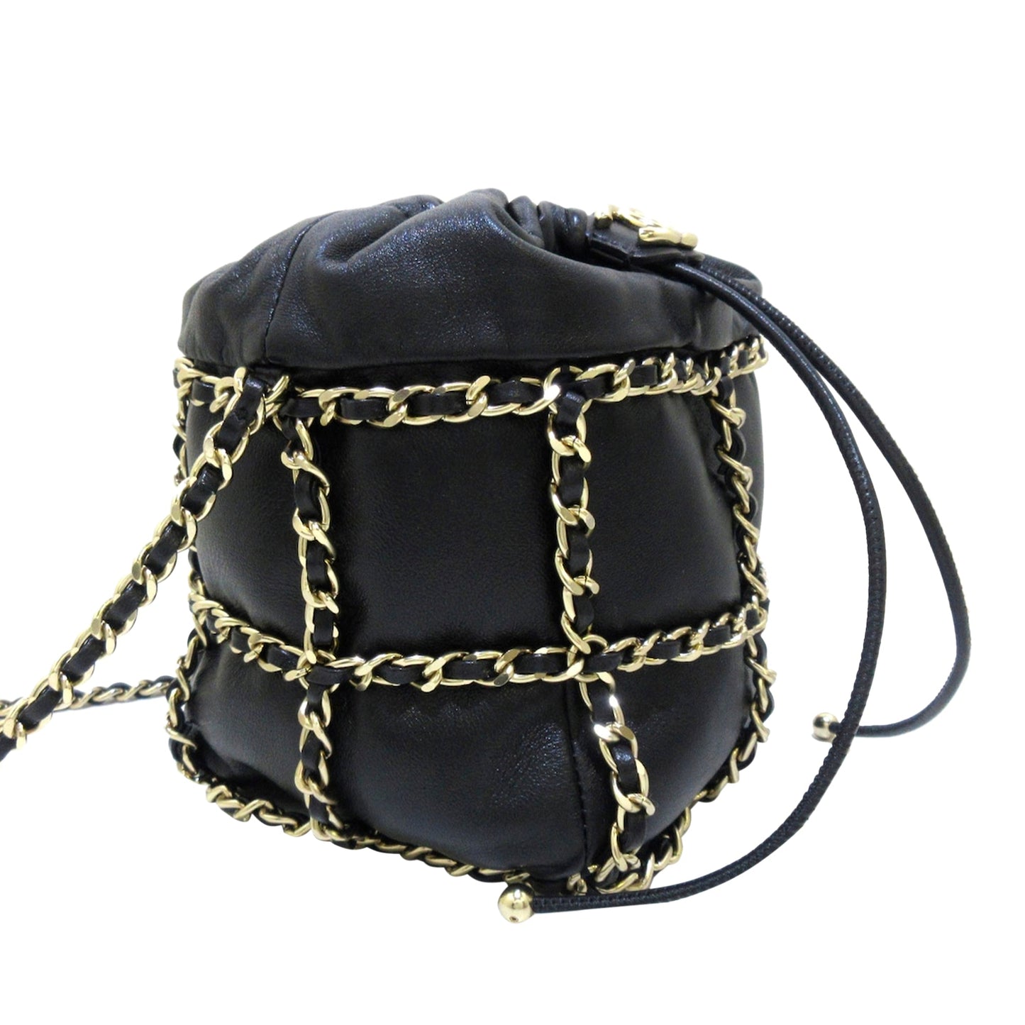 Chanel Drawstring Cage Chain Black bag