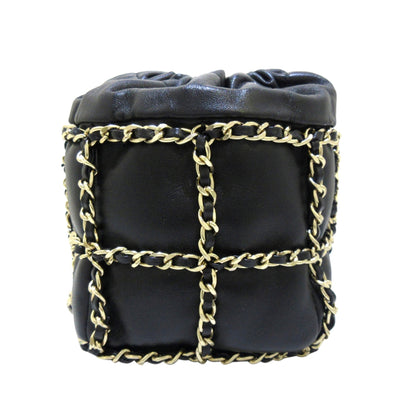 Chanel Drawstring Cage Chain Black bag