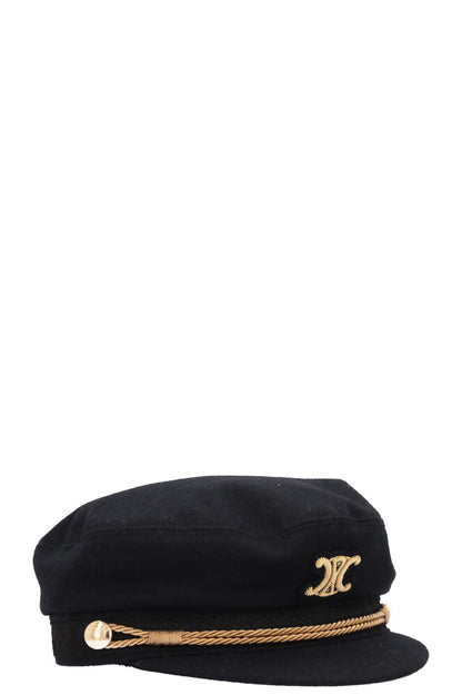 CELINE Triomphe Sailor Cap Wool Dark Navy