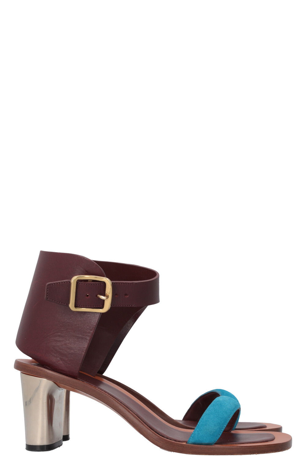 CÉLINE Heels Leather Bordeaux Blue