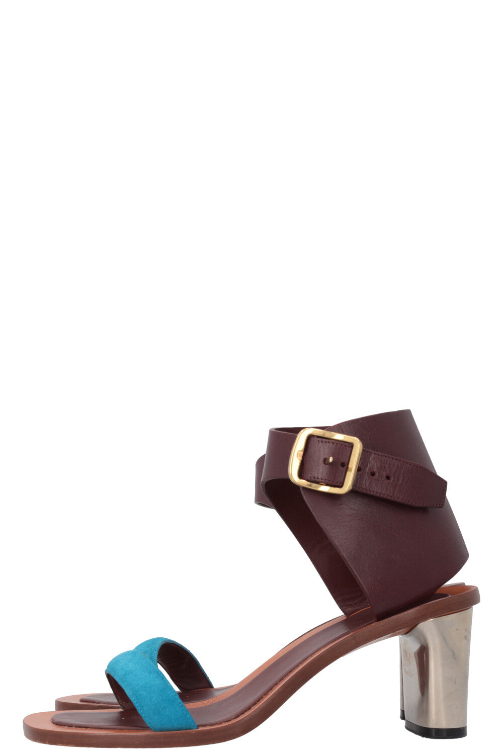 CÉLINE Heels Leather Bordeaux Blue