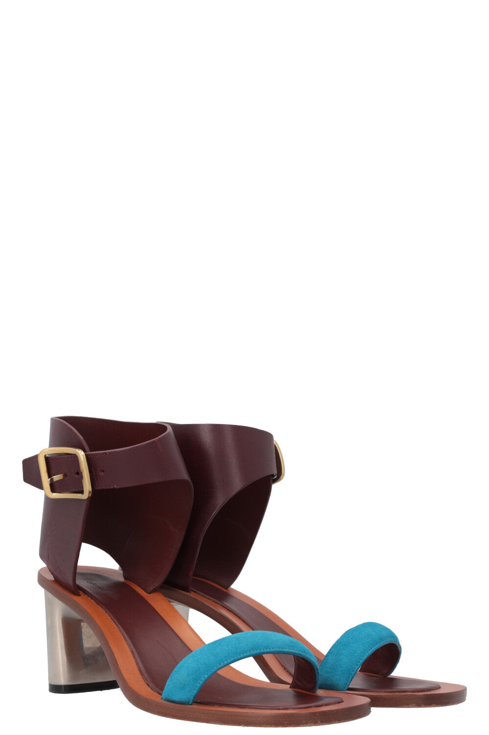 CÉLINE Heels Leather Bordeaux Blue