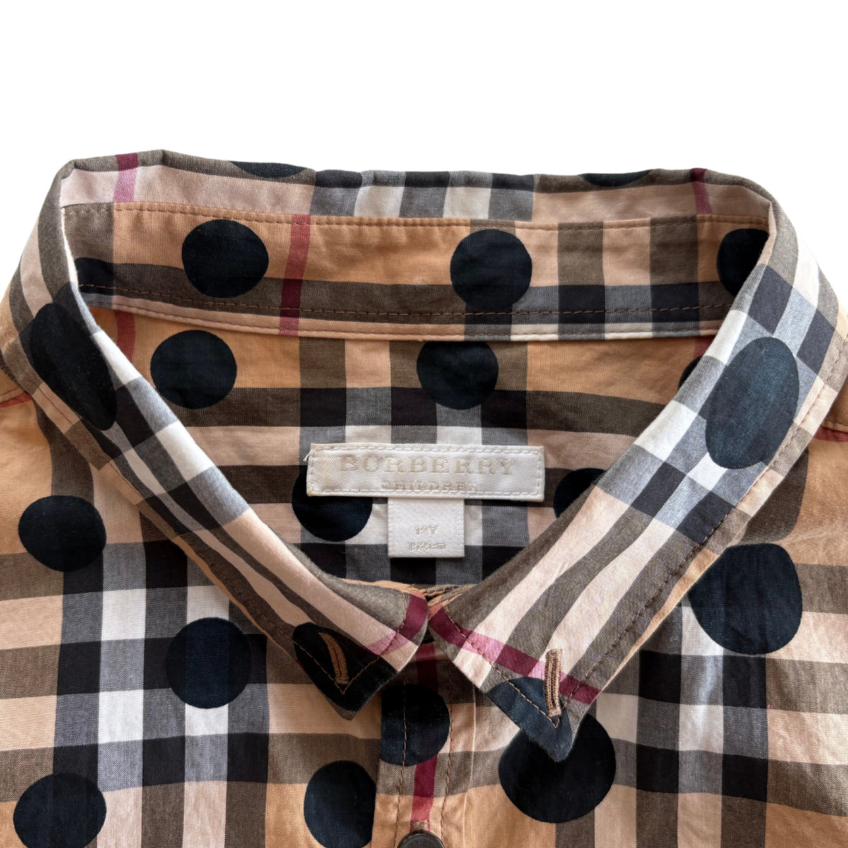 Burberry Polka Dot Check Shirt - Youth 12