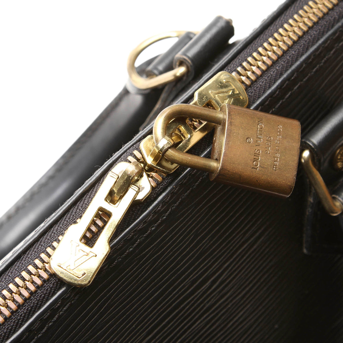 Louis-Vuitton Black Alma PM Epi Leather Body