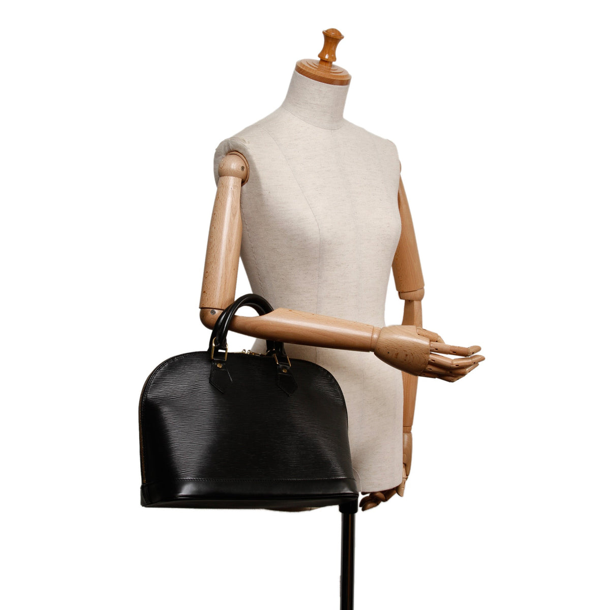 Louis-Vuitton Black Alma PM Epi Leather Body