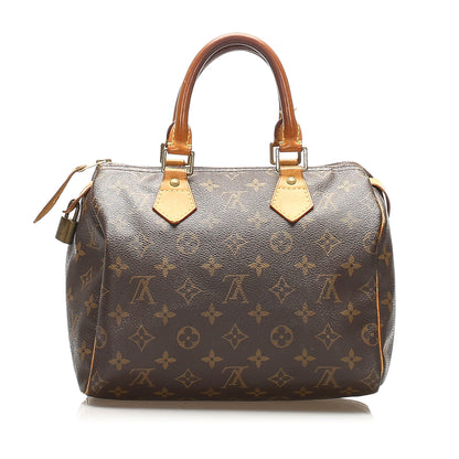 Louis-Vuitton Monogram Speedy 25 Brown