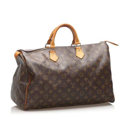 Louis-Vuitton Monogram Speedy 40 Brown