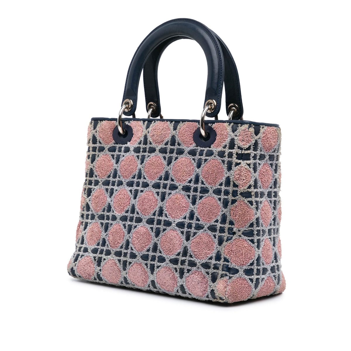 Medium Lambskin And Tweed Cannage Lady Dior