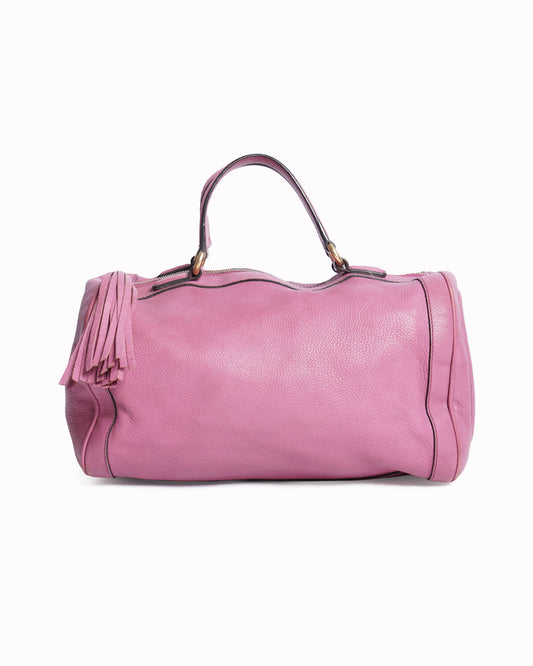 Gucci  Pink Pebbled Leather Soho Boston Bag