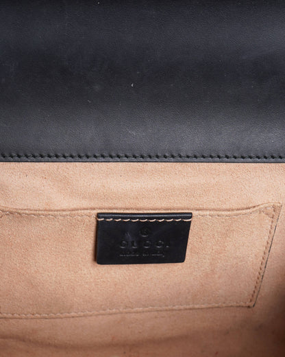 Gucci guccisima small padlock shoulder bag in black
