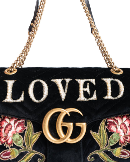 Gucci GG Marmont Flap Velvet Crossbody Bag