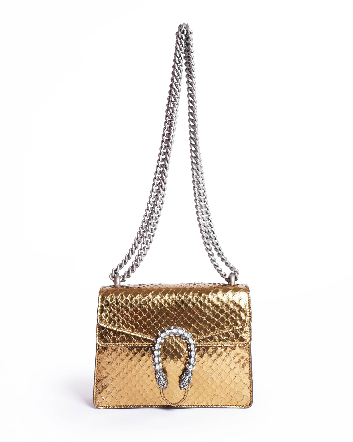 Gucci Dionysus Mini Python Shoulder Bag In Gold Tone