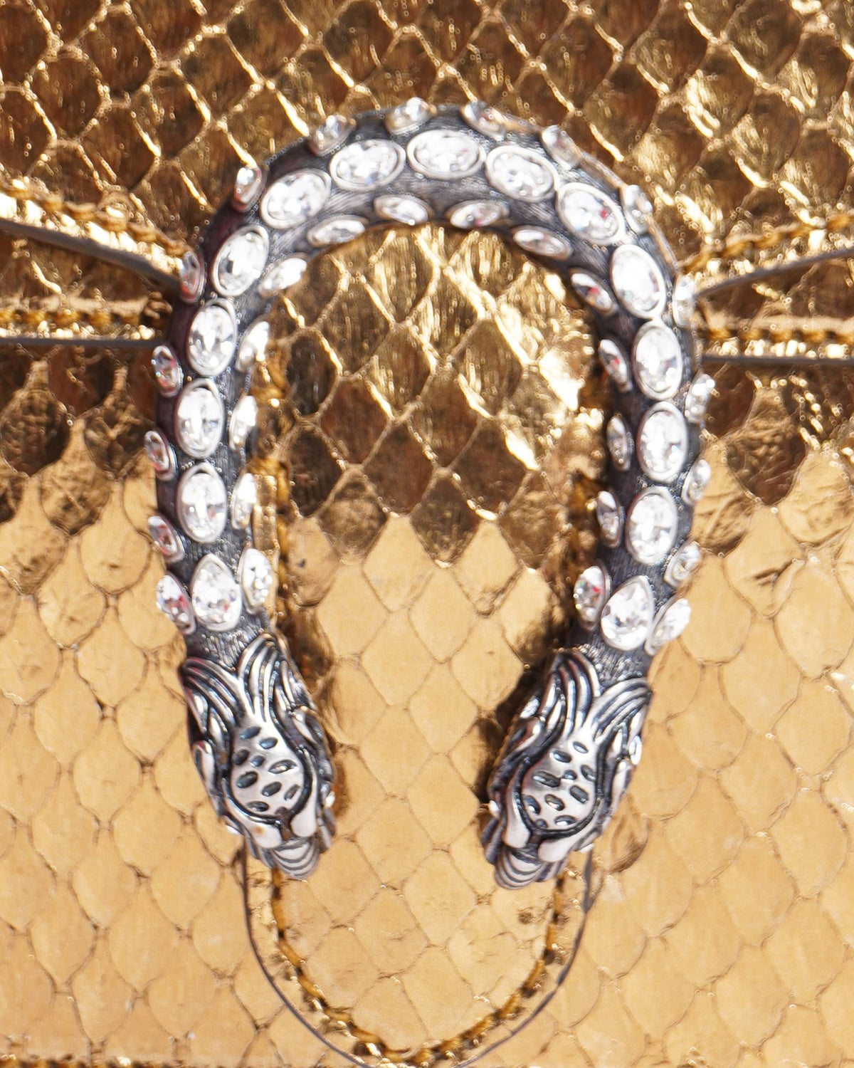 Gucci Dionysus Mini Python Shoulder Bag In Gold Tone