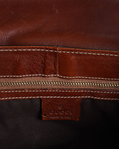 Gucci Beige/Brown GG Canvas Horsebit Shoulder Bag