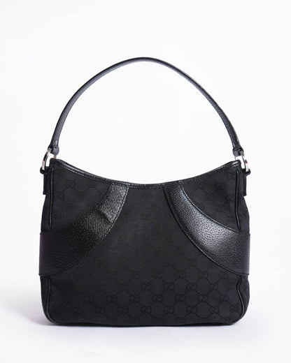 Gucci gg black canvas shoulder bag