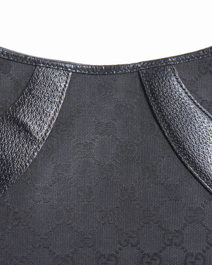 Gucci gg black canvas shoulder bag