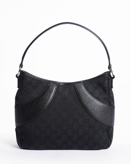 Gucci gg black canvas shoulder bag
