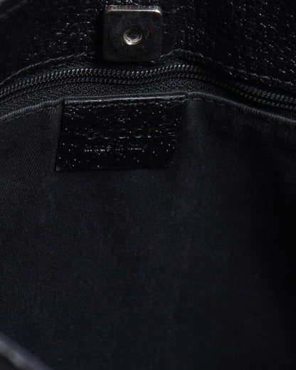Gucci gg black canvas shoulder bag