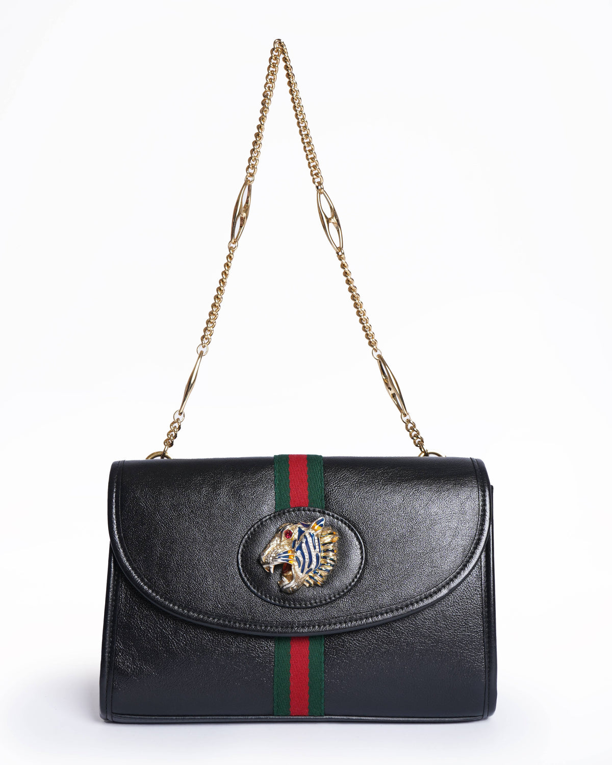 Gucci black leather small rajah shoulder bag