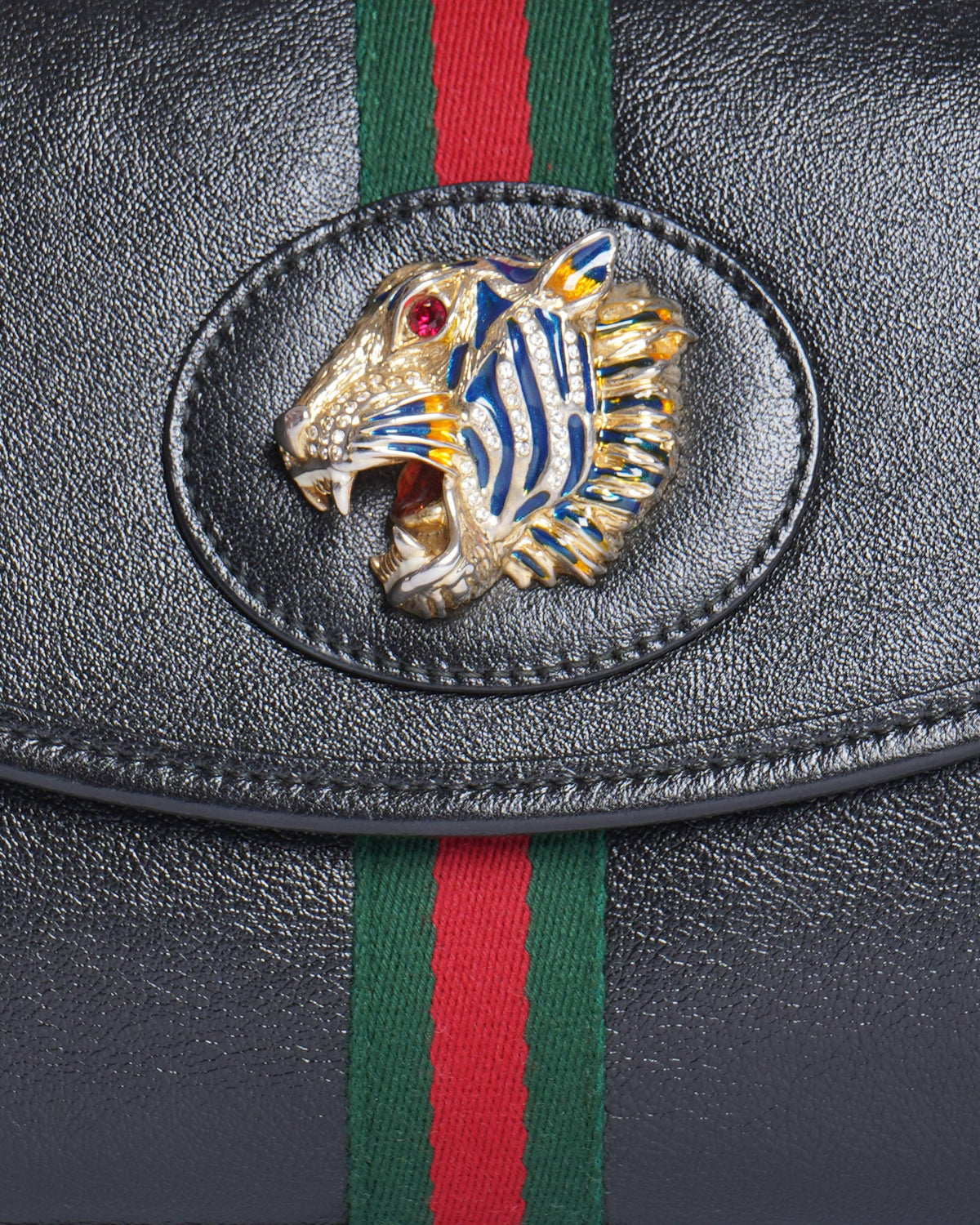 Gucci black leather small rajah shoulder bag