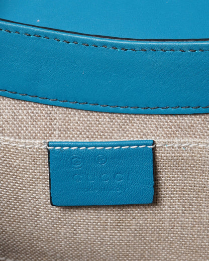 New Gucci guccissima mini emily shoulder bag in teal blue