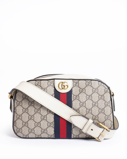 Gucci gg small supreme web ophidia camera crossbody bag