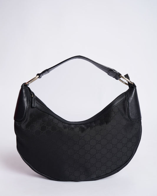 Gucci guccisima black canvas hobo bag