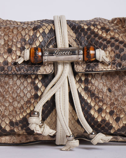 Gucci Python Bamboo Croisette Evening Bag
