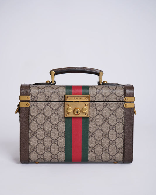 Gucci Savoy Brown GG Supreme Canvas Beauty Case