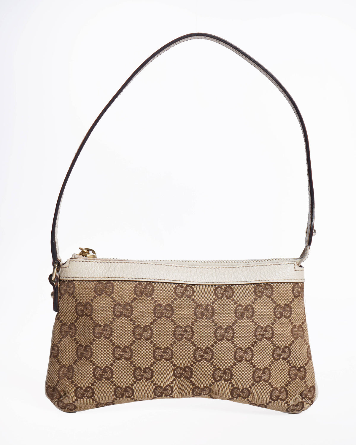 Gucci gg canvas bumble bee charm pochette shoulder bag