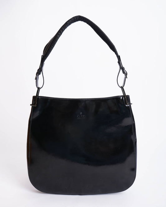 Gucci Black Patent Leather Shoulder Bag