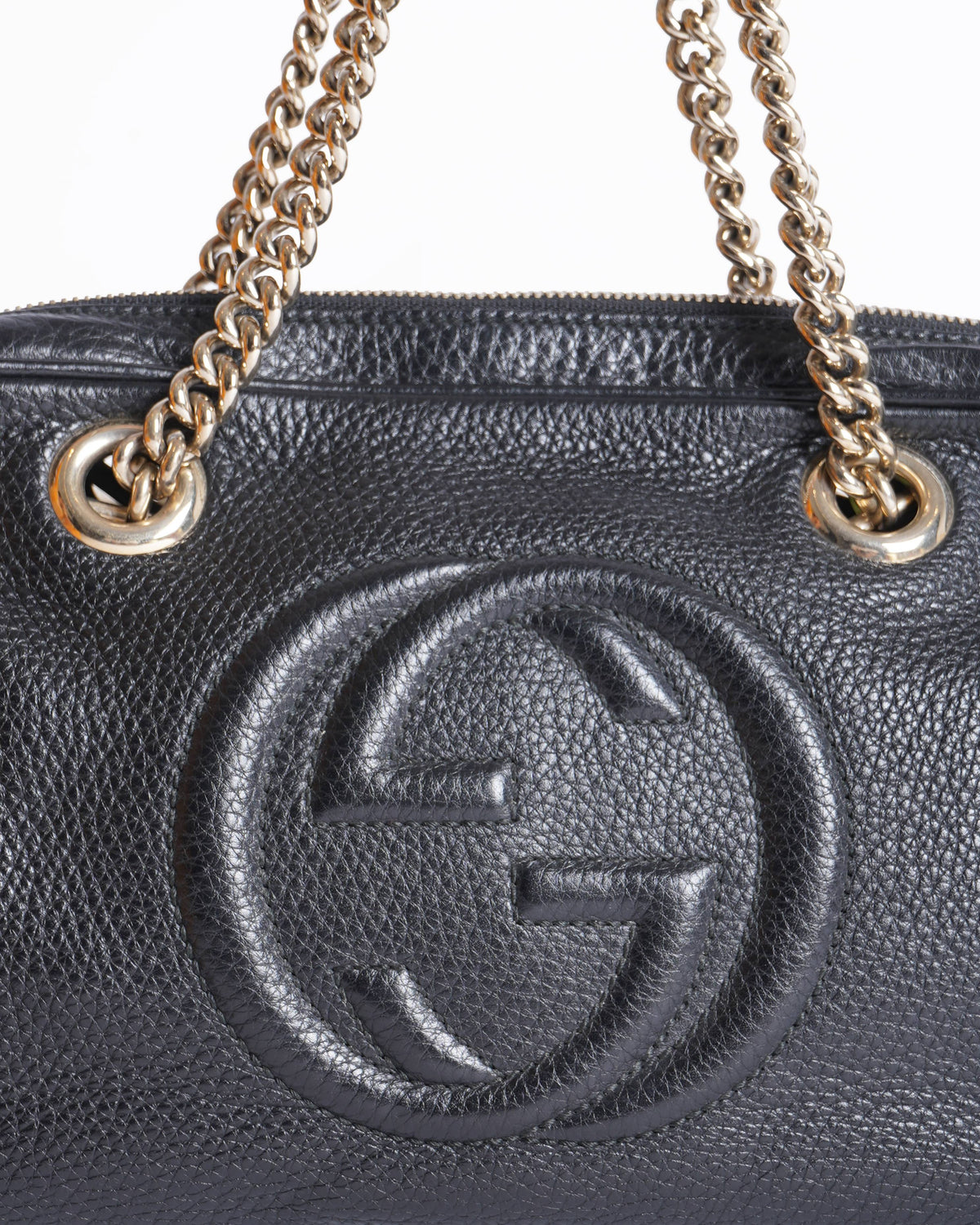 Gucci Black Leather Soho Chain Shoulder Bag