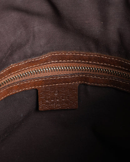 Gucci Canvas & Leather Bamboo Handle Handbag