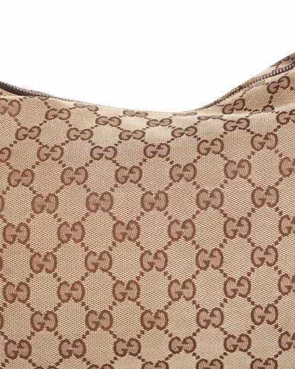Gucci beige GG Monogram Canvas & Leather hobo bag