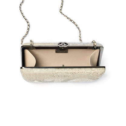 Metallized Lambskin Embellished with Strass Paris-Dallas Clutch