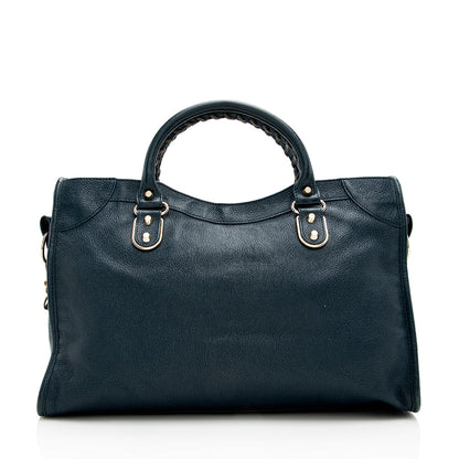 Balenciaga Agneau Metallic Edge City Satchel (SHF-17832)